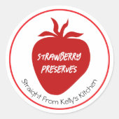 Label voor thuisconservering van aardbeienjam (Voorkant)