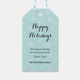 Label voor vakantietoekenning voor dienstverleners cadeaulabel