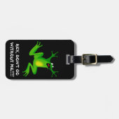 Label VOOR VERVOER. FUNNY FROG BLACK GREEN MASCULI Bagagelabel (Voorkant horizontaal)