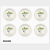 Label voor vintage blauwe bessenjam-canningfles (Vel)