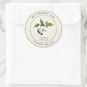 Label voor vintage blauwe bessenjam-canningfles (Tas)
