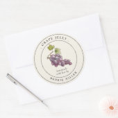 Label voor vintage grape jelly inmaakpot (Envelop)