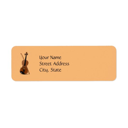 Label voor viool en strijkstok sjabloon (Voorkant)
