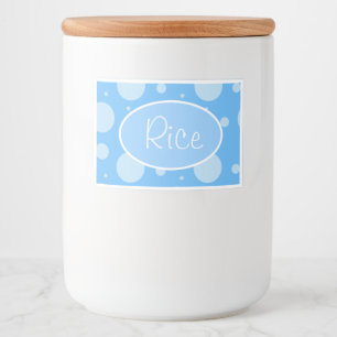 Label voor voedselcontainer Bubbles-Rijst Etiket