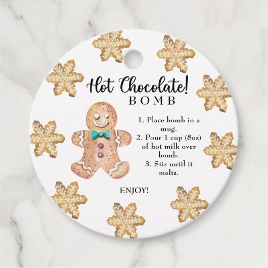 Label voor warme chocolade. (Voorkant)