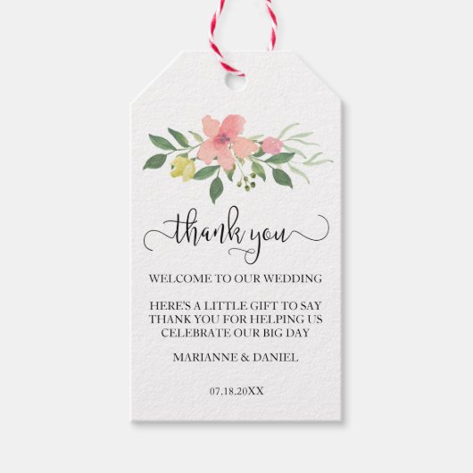 Label voor weddenschap | Welkom en bedankt Cadeaulabel (Voorkant)