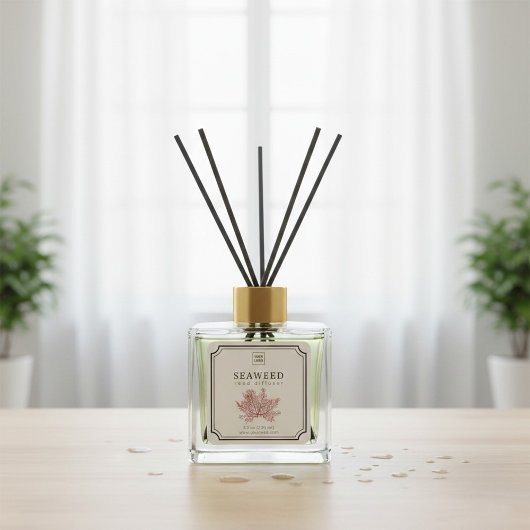 Label voor zeewier-reeddiffusor
