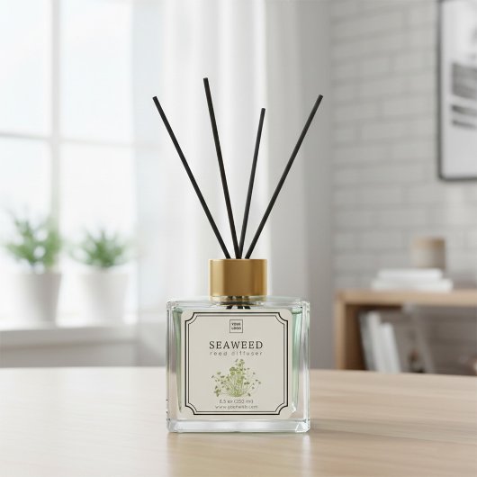 Label voor zeewier-reeddiffusor