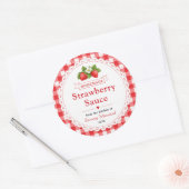 Label voor zelfgemaakte aardbeiensaus (Envelop)