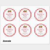 Label voor zelfgemaakte aardbeiensaus (Vel)