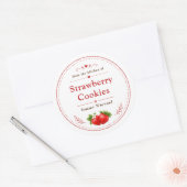 Label voor zelfgemaakte aardbeikoekjes (Envelop)