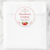 Label voor zelfgemaakte aardbeikoekjes (Tas)