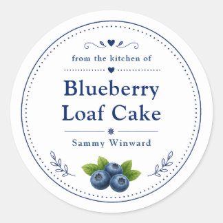 Label voor zelfgemaakte bosbessenbroodcake