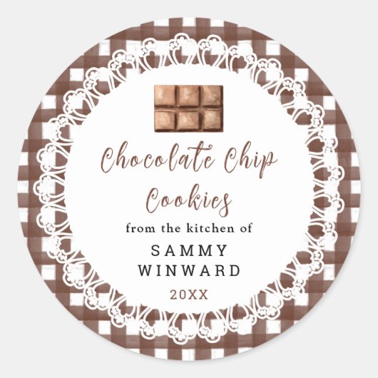 Label voor zelfgemaakte chocoladekoekjes (Voorkant)