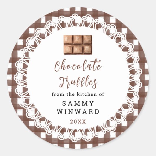 Label voor zelfgemaakte chocoladetruffels (Voorkant)