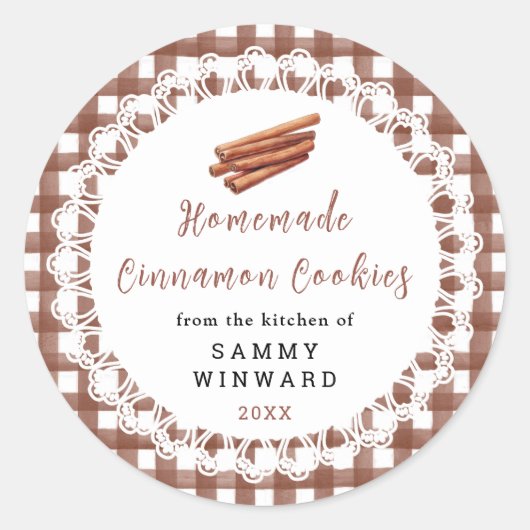 Label voor zelfgemaakte kaneelkoekjes (Voorkant)