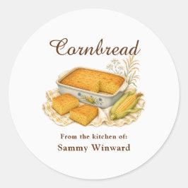 Label voor zelfgemaakte maïsbrood cadeaus