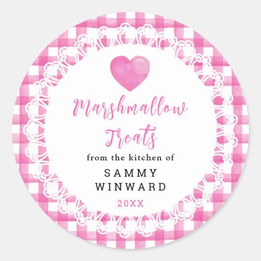 Label voor zelfgemaakte marshmallow traktaties (Voorkant)