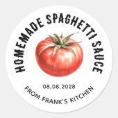 Label voor zelfgemaakte Spaghettisaus inmaakpot (Voorkant)