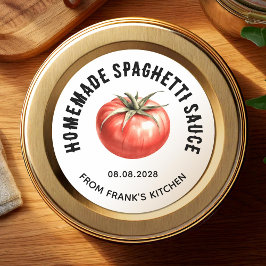 Label voor zelfgemaakte Spaghettisaus inmaakpot