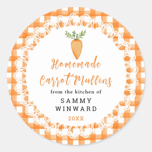 Label voor zelfgemaakte wortelsmuffins (Voorkant)