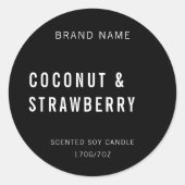 Label voor zwarte minimalistische kaars van merk & (Voorkant)