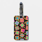 Label voor zwarte quilt Block Luggage of naaimachi Bagagelabel (Achterkant verticaal)