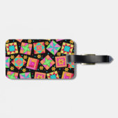 Label voor zwarte quilt Block Luggage of naaimachi Bagagelabel (Achterkant horizontaal)