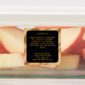 label waterdichte ingrediënten - zwart goudplein (Aangebracht)