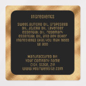label waterdichte ingrediënten - zwart goudplein (Design 2)