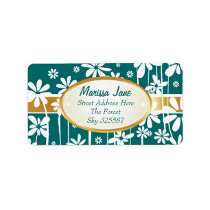 Label White Spring Flowers