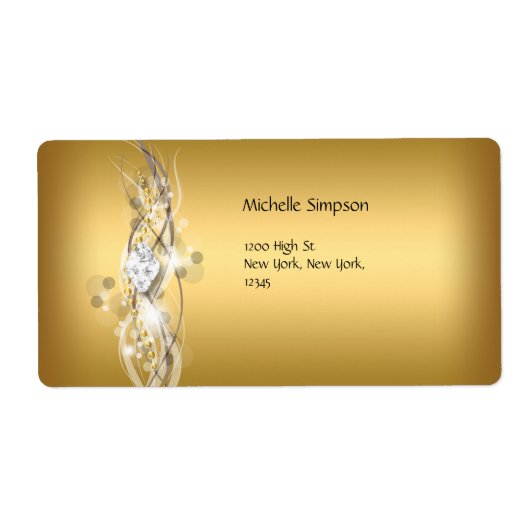 Label Wit Goud Diamant Adres (Voorkant)