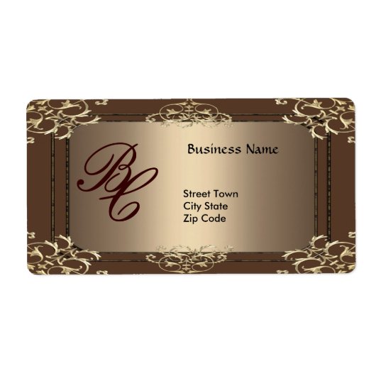 Label Zakelijk Elegant Koffie Goud Elite (Voorkant)