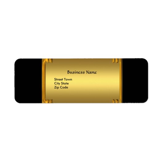 Label Zakelijk Elegant Zwart Gouden Frame (Voorkant)