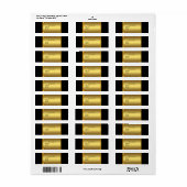 Label Zakelijk Elegant Zwart Gouden Frame (Full Sheet)