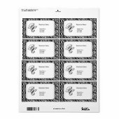 Label Zakelijk Elegant Zwart Zebra Wit Elite (Full Sheet)