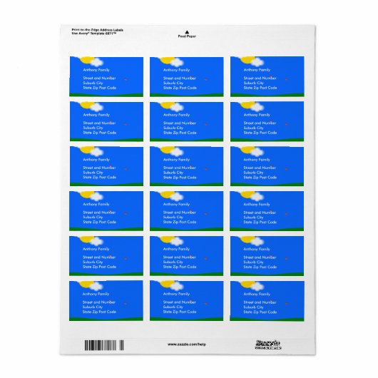 Label Zonnige Dag (Full Sheet)
