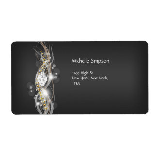 Label Zwart Grijs Wit Goud Diamant Adres