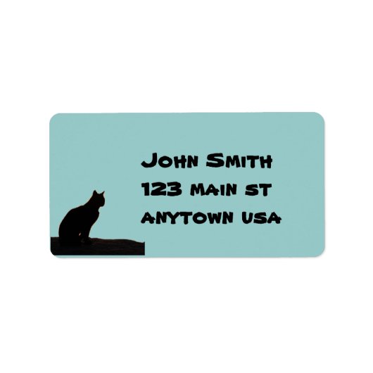 Label zwart kattenadres (Voorkant)