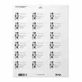 Label Zwart & Wit Eenvoudig Bloemmotief (Full Sheet)