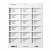 Label Zwart & Wit Eenvoudig Zwart Streep (Full Sheet)