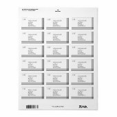 Label Zwart & Wit Eenvoudig Zwart Streep (Full Sheet)