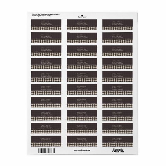 Label zwart/wit retouradres (Full Sheet)