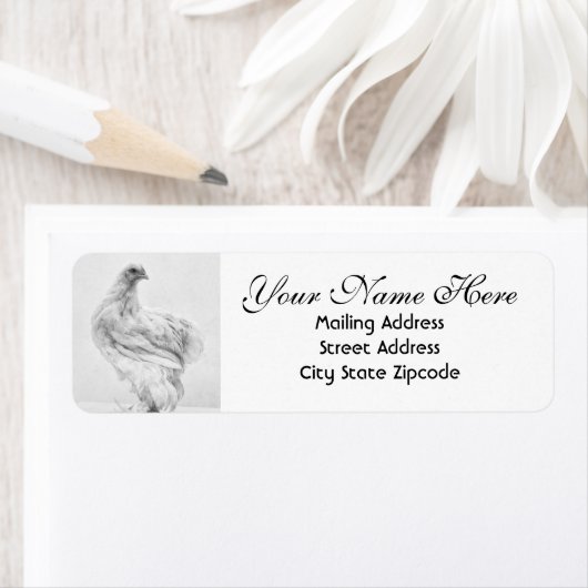 Label zwart-witretouradres (Insitu)