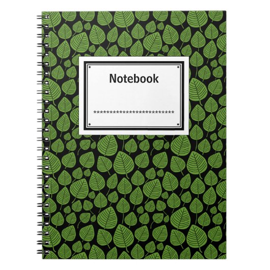 Labeled - Avocado Green op Black Notitieboek (Voorkant)
