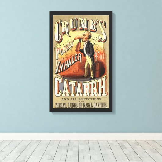  labelkunst, tandheelkundige astmainhalator canvas afdruk (Insitu (Houten vloer))