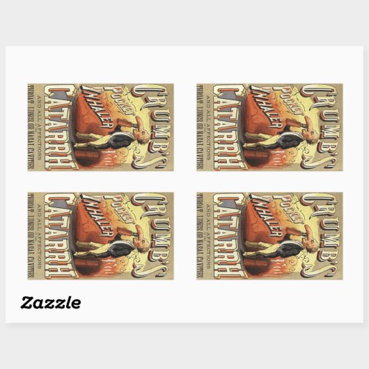 labelkunst, tandheelkundige astmainhalator rechthoekige sticker (Vel)