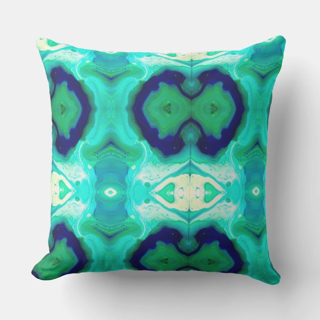 LaBella Turquoise en Blauw 2 Outdoor accent kussen (Voorkant)