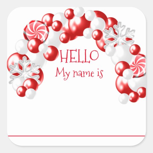 Labels ballonnen voor kerstfeestnamen (Voorkant)