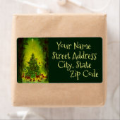 Labels, Blad van Mooie Vintage Kerstmis_1950 Etiket (Insitu)